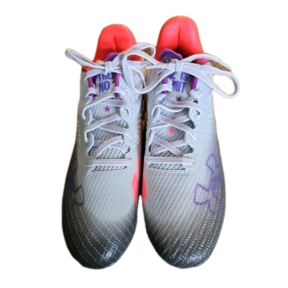 Under Armour UA Blur Smoke MC Womens Gray Purple Soccer/Lacrosse Cleats SZ 8.5 - Picture 3 of 9